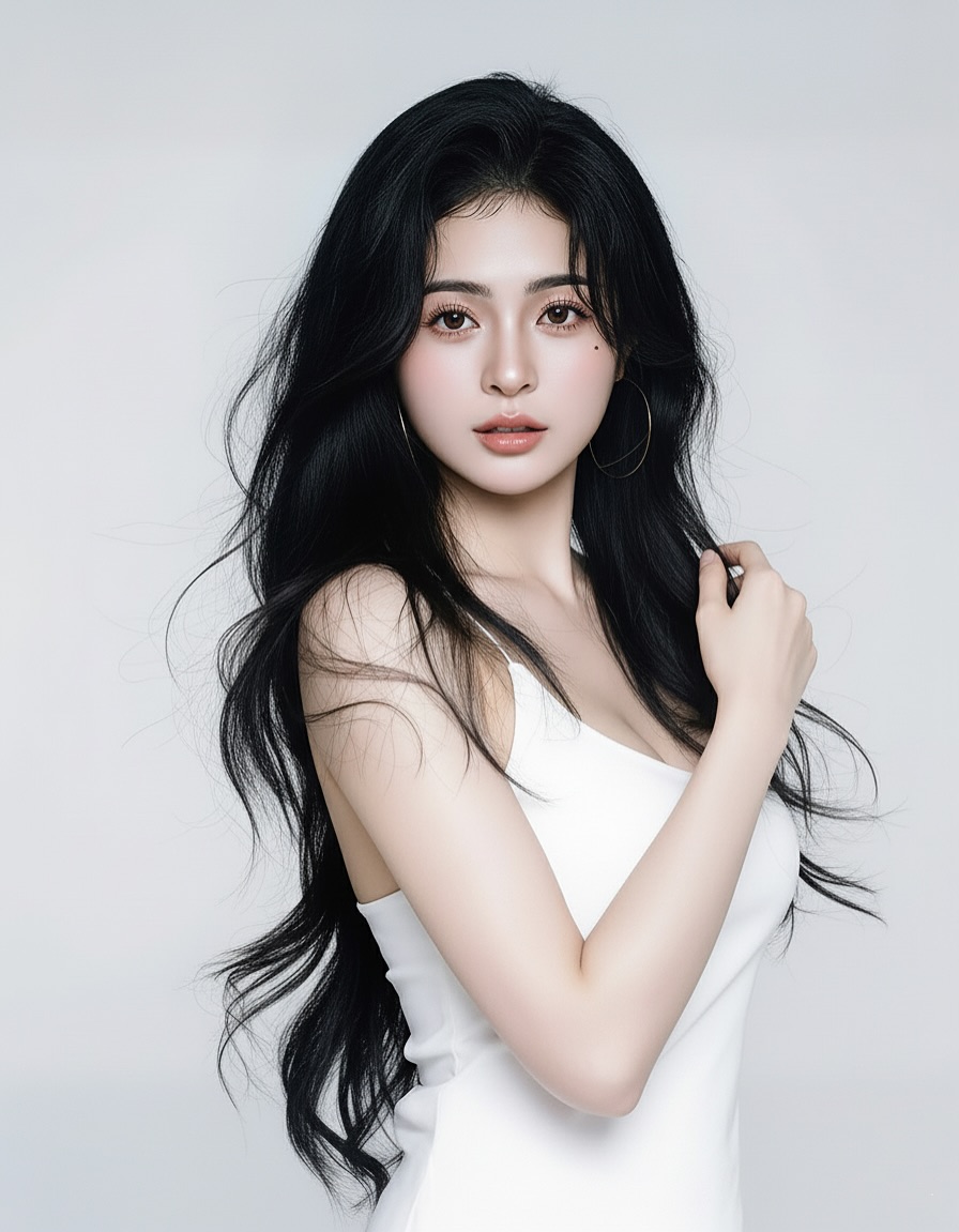 【正妹】辰辰白色连衣裙写真，她的微笑、眼神与姿态太美了！