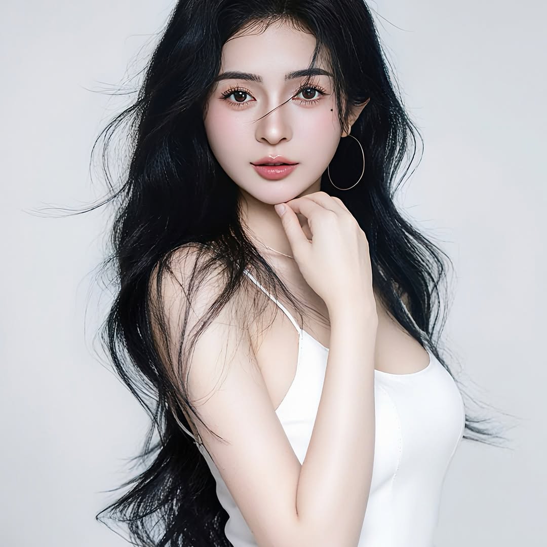 【正妹】辰辰白色连衣裙写真，她的微笑、眼神与姿态太美了！