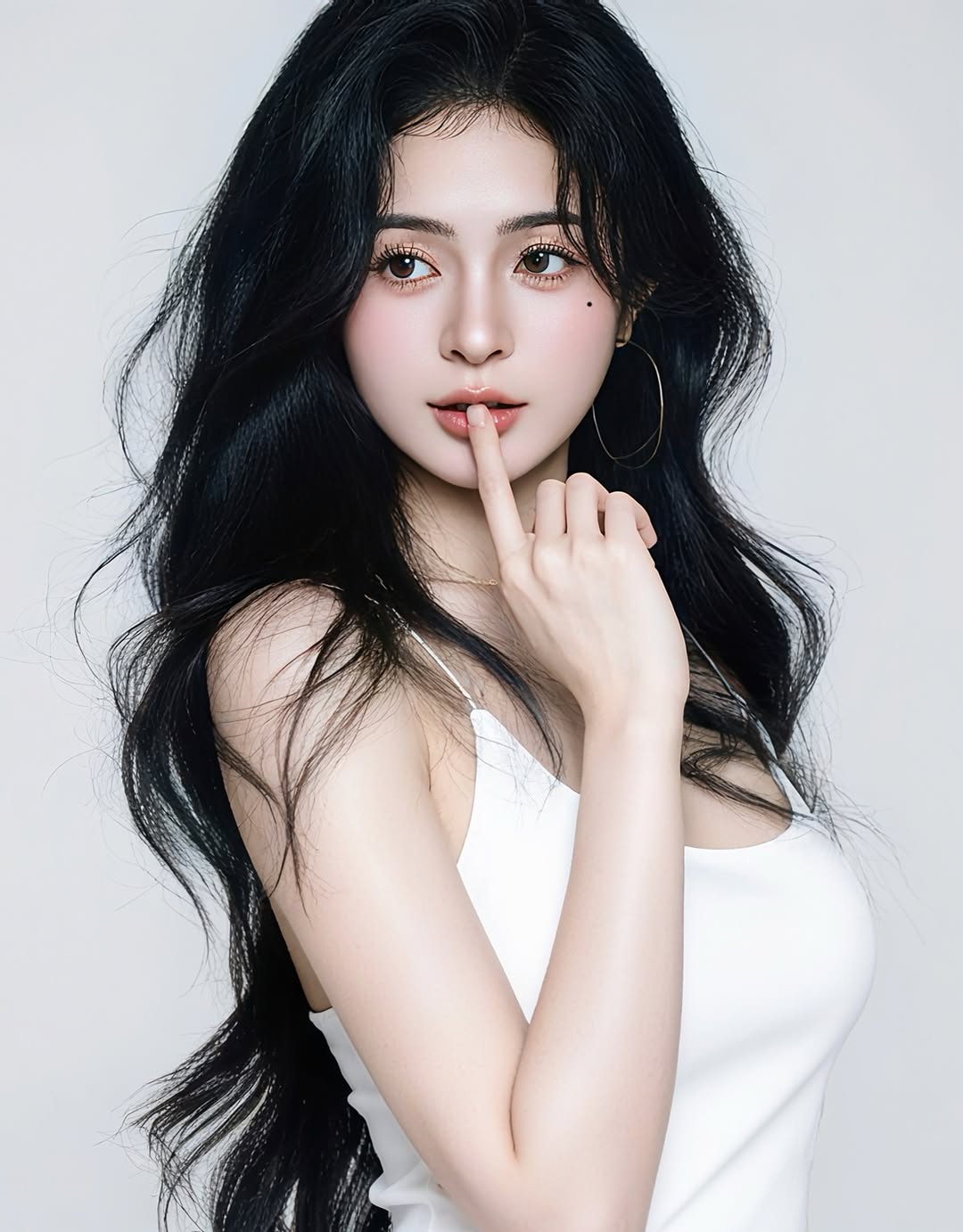 【正妹】辰辰白色连衣裙写真，她的微笑、眼神与姿态太美了！