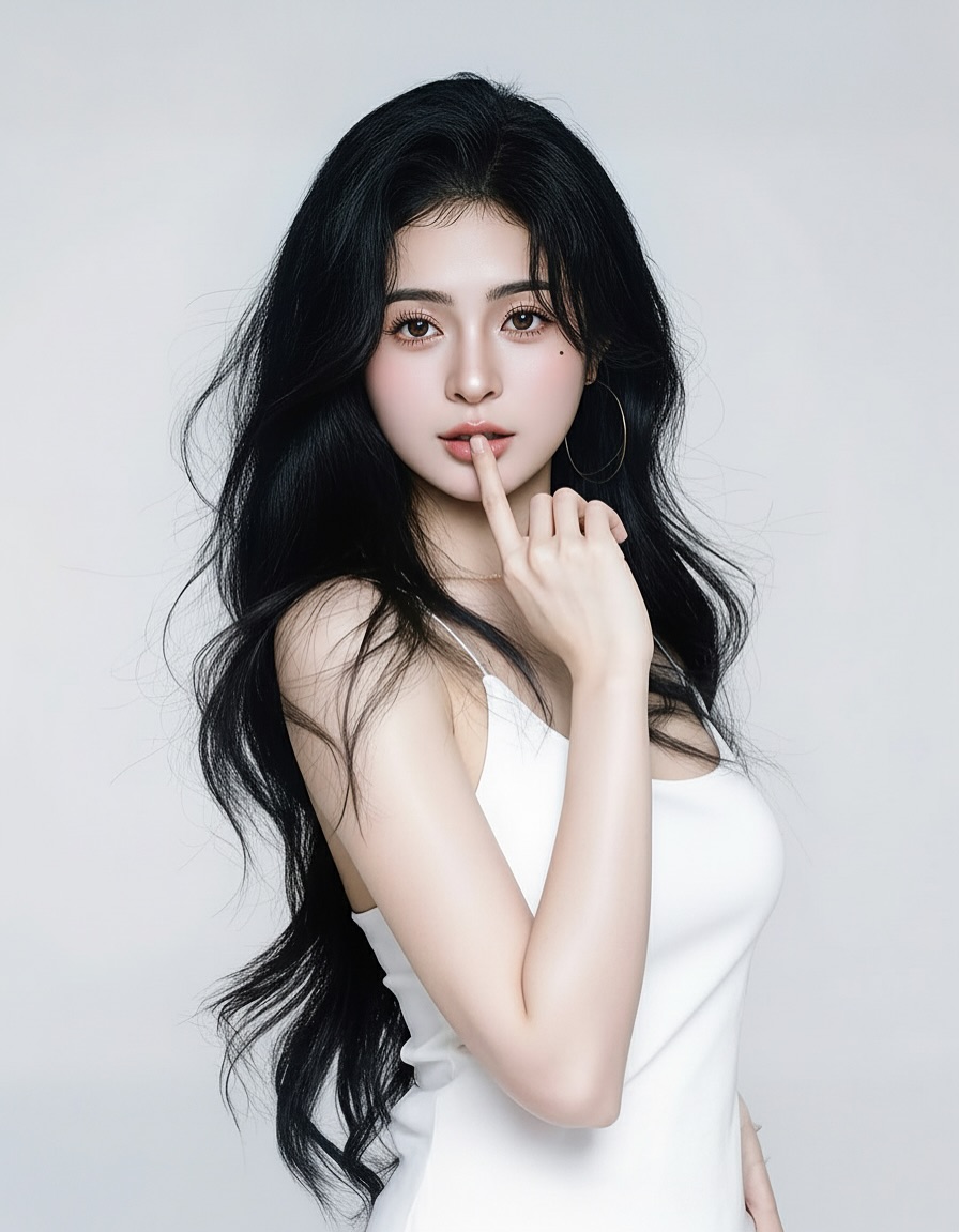 【正妹】辰辰白色连衣裙写真，她的微笑、眼神与姿态太美了！