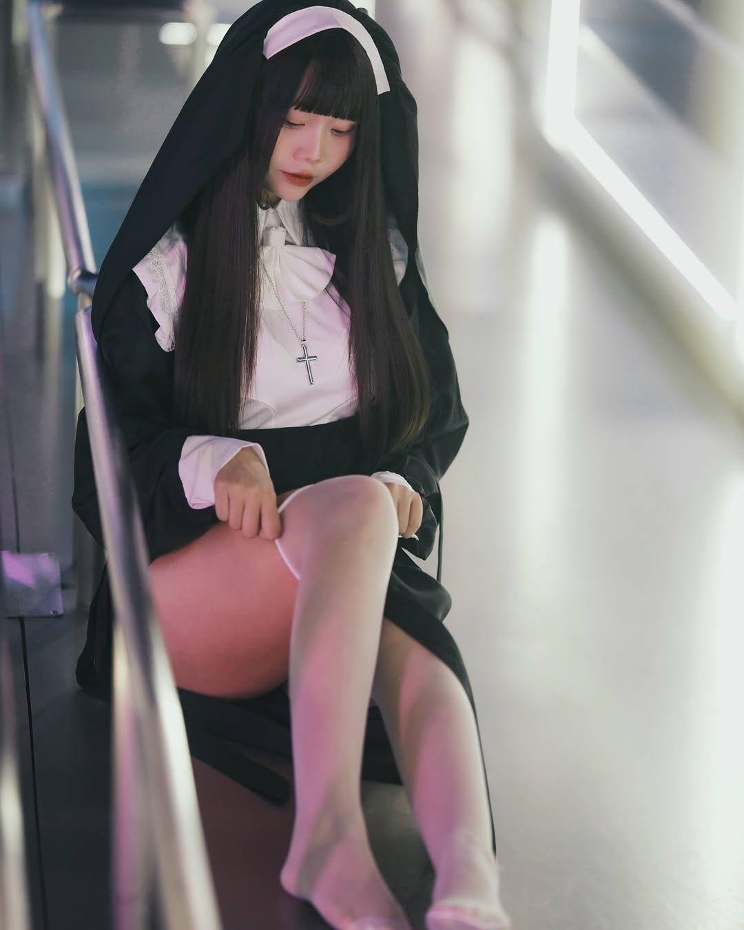 【正妹】语乔白丝修女装，忏悔的时间到了！