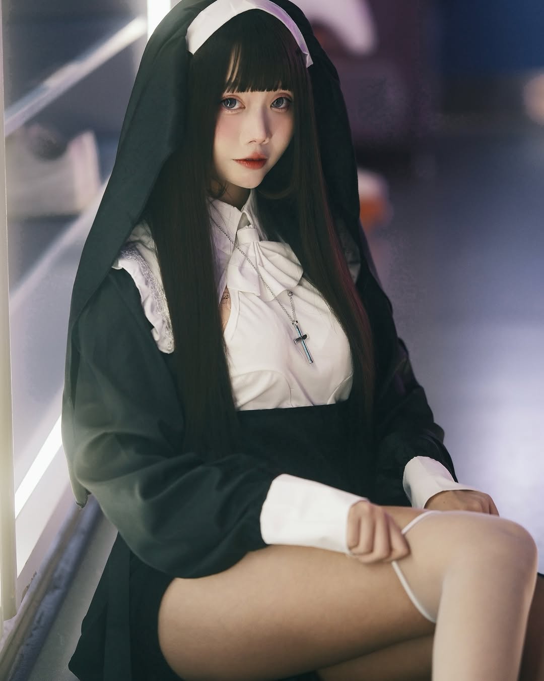 【正妹】语乔白丝修女装，忏悔的时间到了！