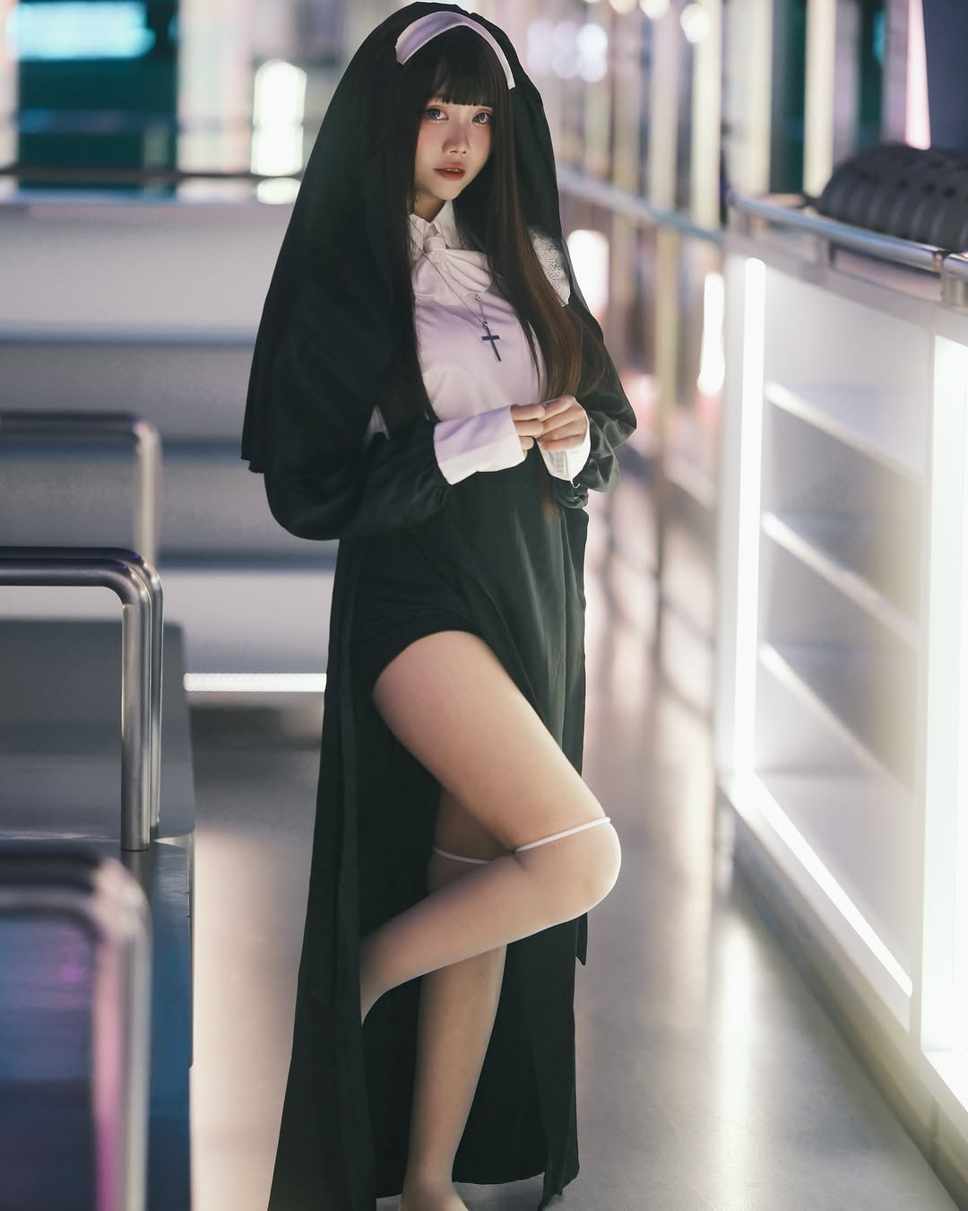 【正妹】语乔白丝修女装，忏悔的时间到了！