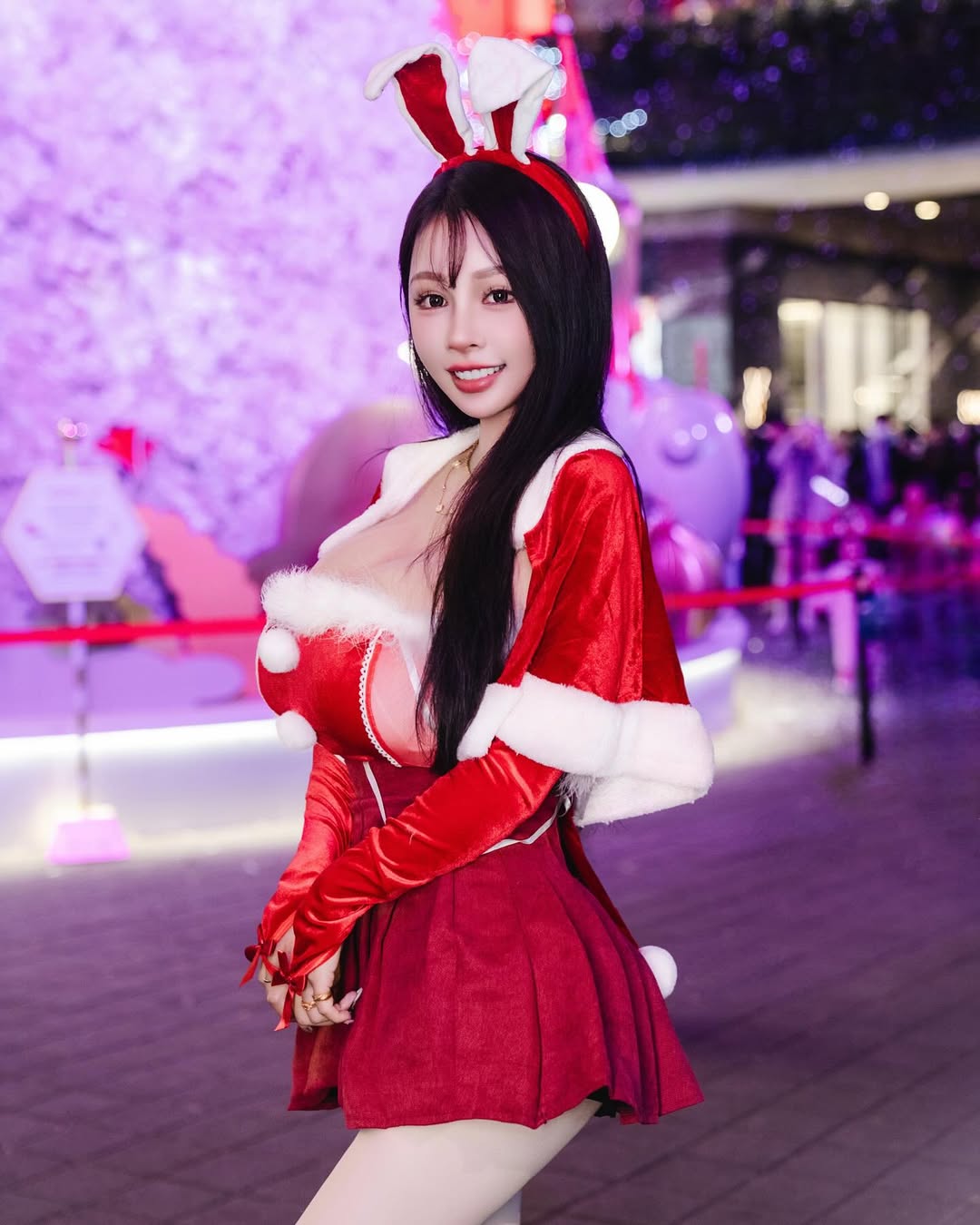 【正妹】艾妃Aifei红色兔子装，节日点燃仪式感的性感风采！