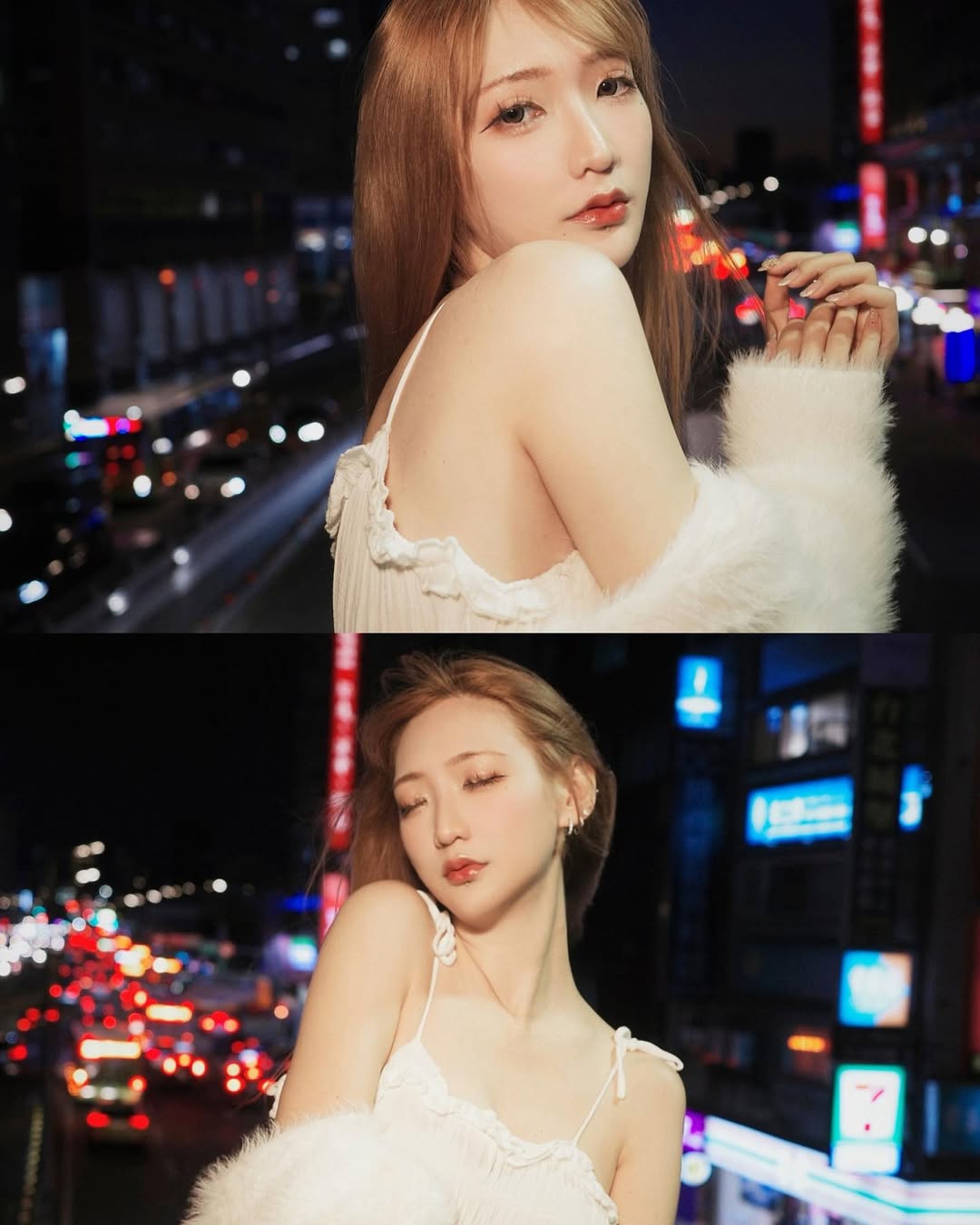 【正妹】Aki アキ天桥夜景街拍，优雅与性感完美地串联在了！