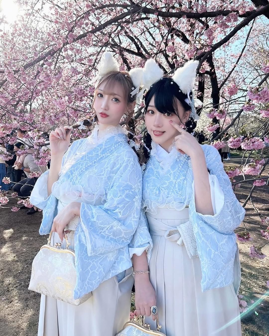 【正妹】Aki アキ日式服装樱花树下拍照，既温柔又甜美！