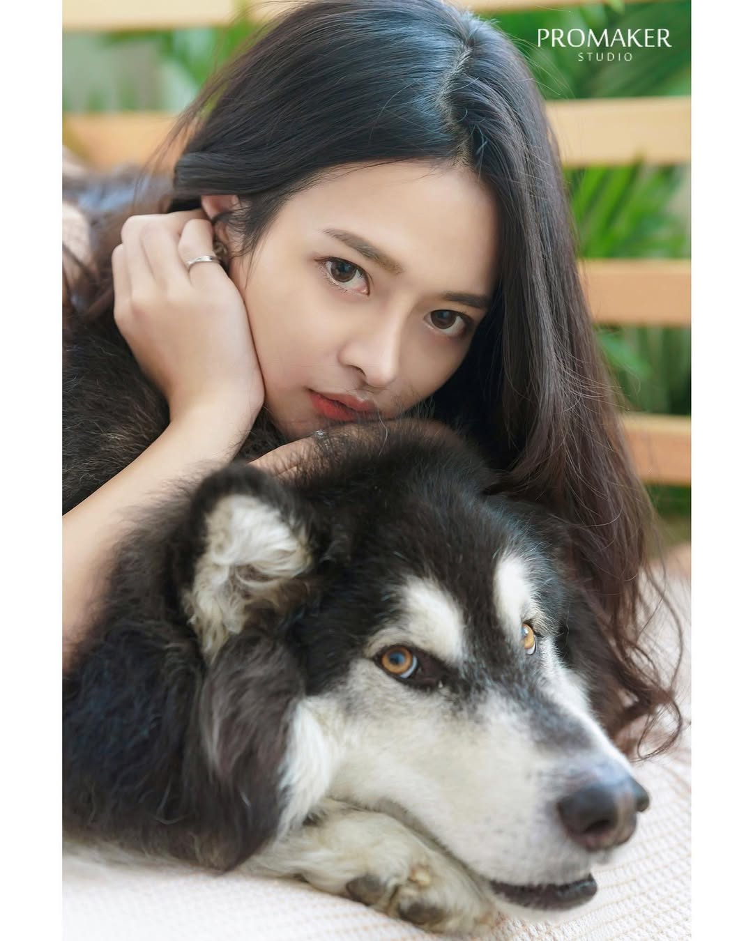 【正妹】A栗CK内衣与宠物狗写真，那份宁静与清凉所感染！