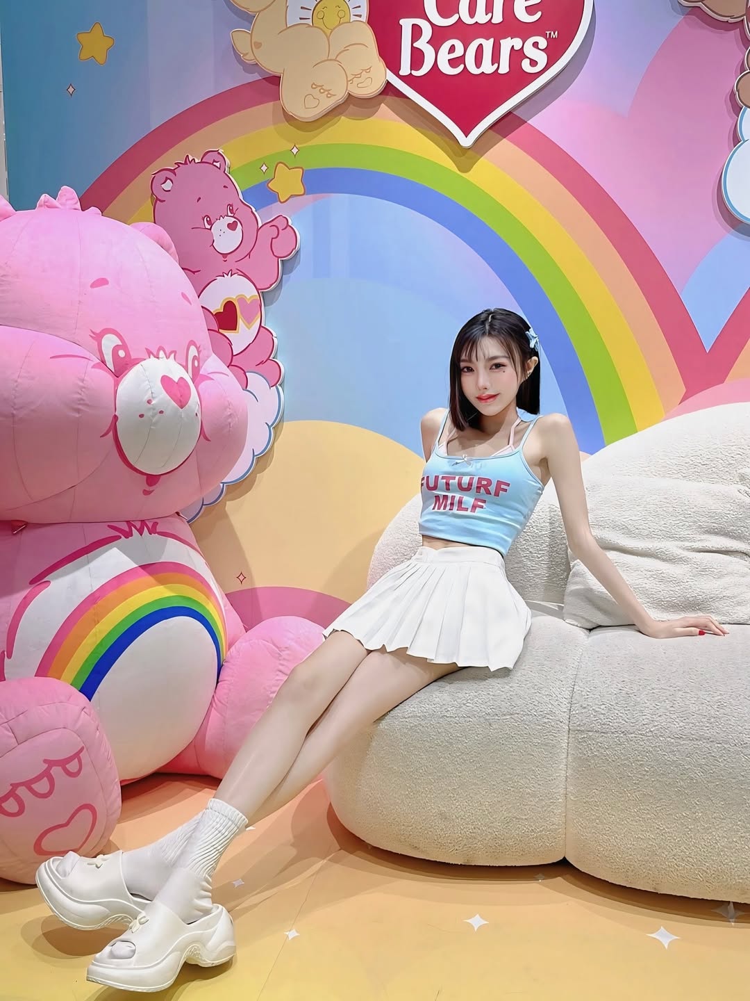 【正妹】林莹的百褶裙娃娃店打卡记，蓝色甜梦！