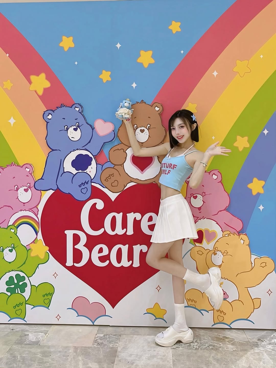 【正妹】林莹的百褶裙娃娃店打卡记，蓝色甜梦！