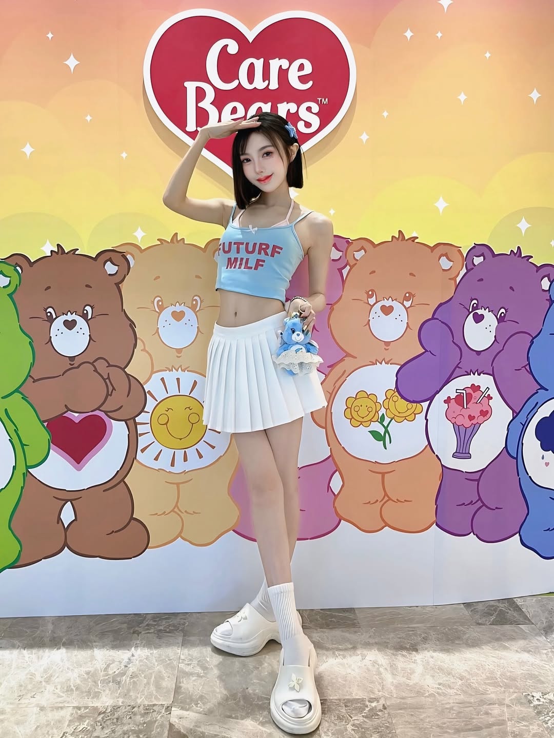 【正妹】林莹的百褶裙娃娃店打卡记，蓝色甜梦！