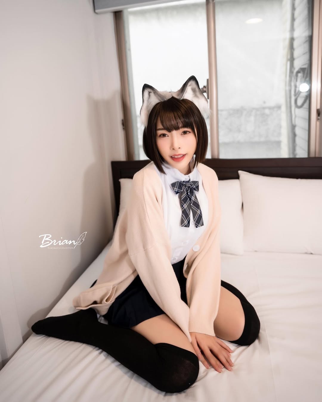 【正妹】莉雅Lia的黑丝JK制服，萌动心弦的第一印象！