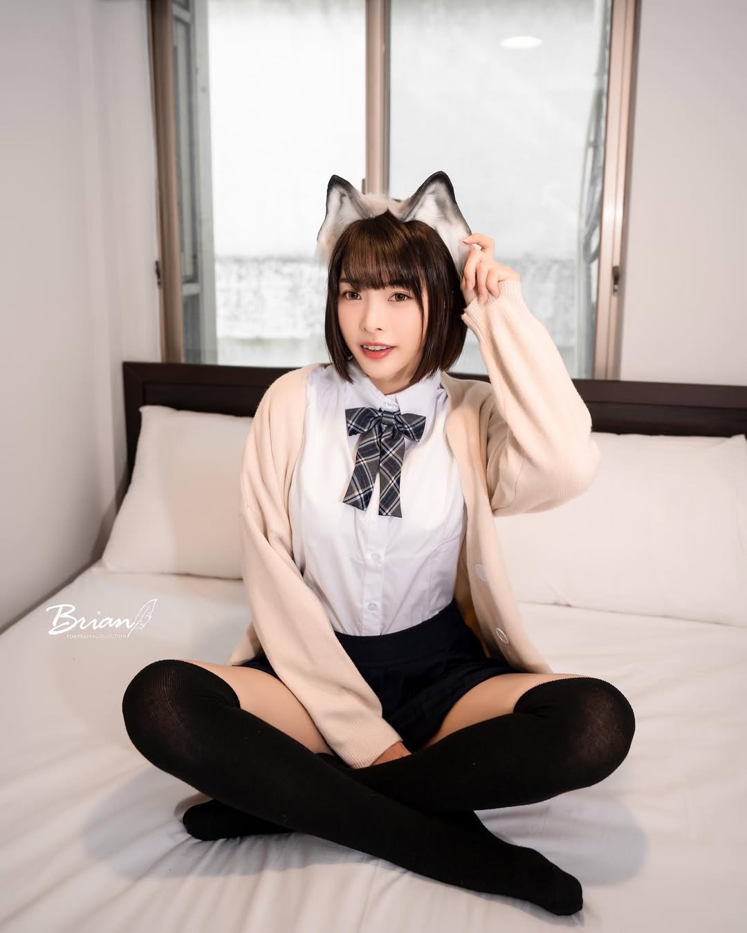 【正妹】莉雅Lia的黑丝JK制服，萌动心弦的第一印象！