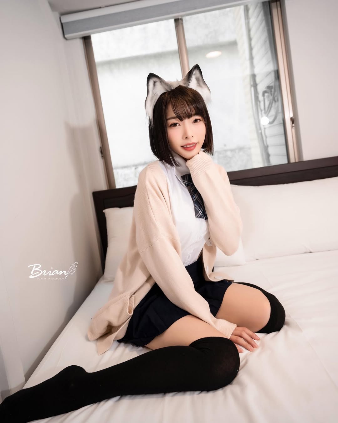 【正妹】莉雅Lia的黑丝JK制服，萌动心弦的第一印象！