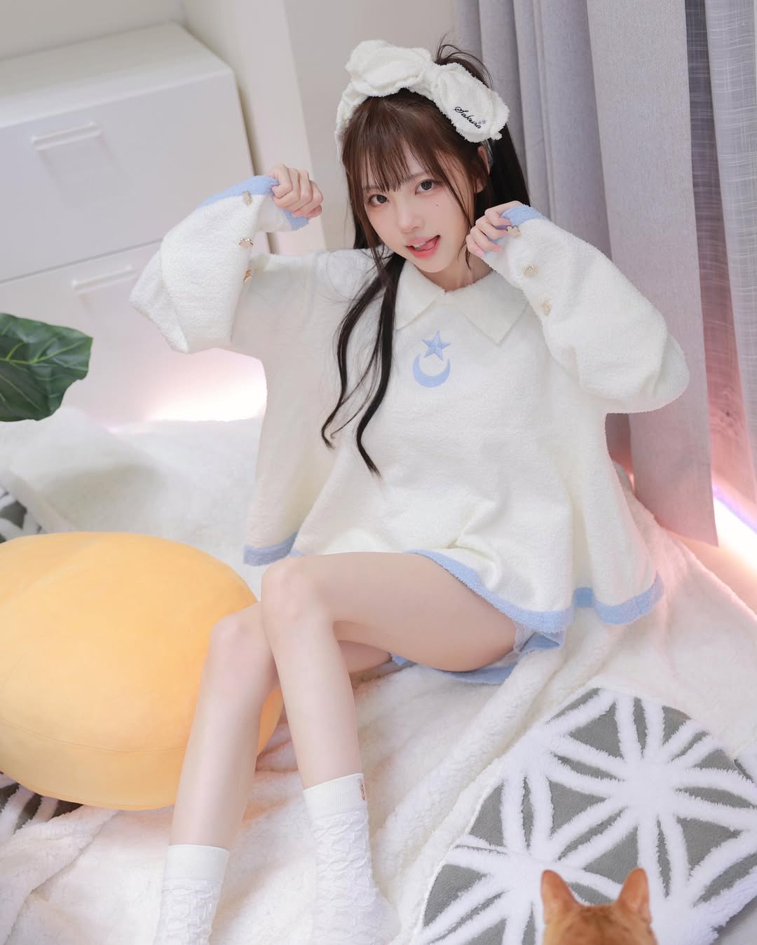 【正妹】赵兔兔喵居家睡衣可爱美照，不必华丽也能自然动人！